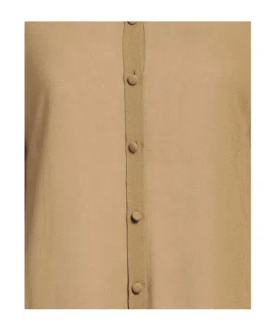 Tory Burch Solid Colour Shirts In Brown