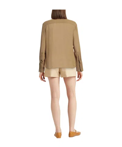 Tory Burch Solid Colour Shirts In Brown