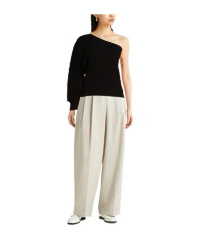 Max Mara Solid Color Knit One-shoulder Top In Black