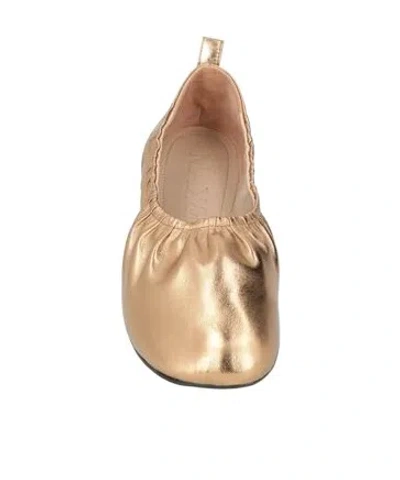 Maxco. Plain Colour Ballet Flats In Gold