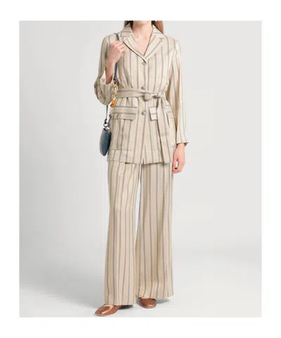 Maxco. Striped Jacket In Neutral