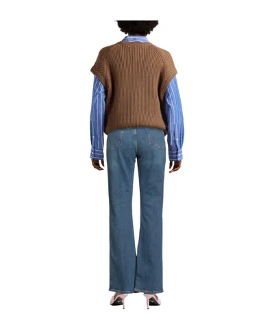 Rag & Bone High-waisted Medium Bootcut Jeans In Blue