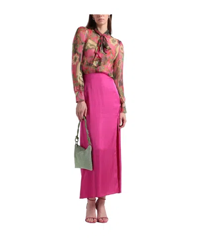 Maxco. Floral Chiffon Bow Blouse In Multi