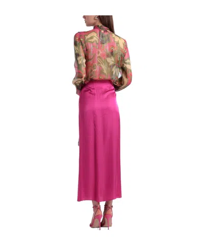 Maxco. Floral Chiffon Bow Blouse In Multi