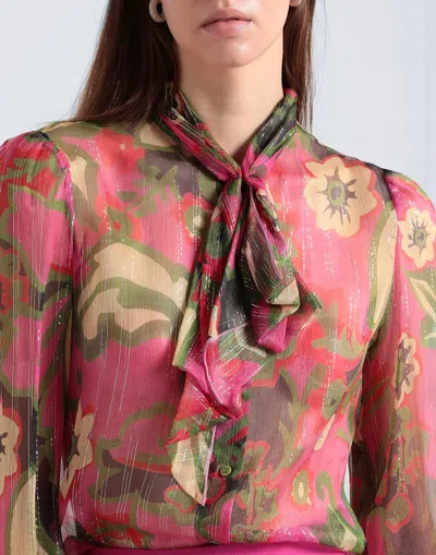 Maxco. Floral Chiffon Bow Blouse In Multi