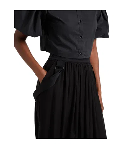 Max Mara Solid Color Flared Skirt In Black