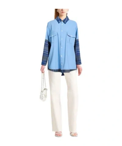 Marni Oversized Check Shirt In Blue