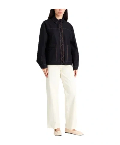 Max Mara Minimal Long-sleeve Jacket In Black