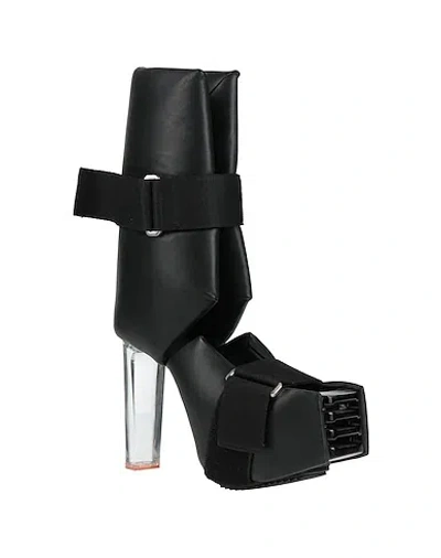 Rick Owens Stylish And Simple Platform Leather Boots In Black