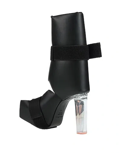 Rick Owens Stylish And Simple Platform Leather Boots In Black