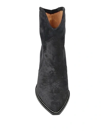 Isabel Marant Minimal Denim Ankle Boots In Black