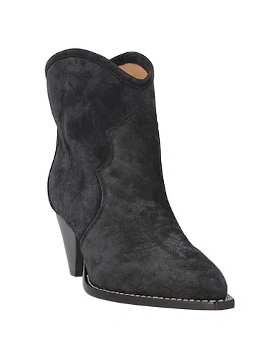 Isabel Marant Minimal Denim Ankle Boots In Black