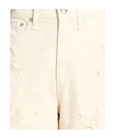 Rag & Bone Plain Colour Denim Trousers In White