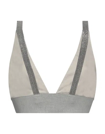 Brunello Cucinelli Comfortable Elastic Two-tone Triangle Bra In White