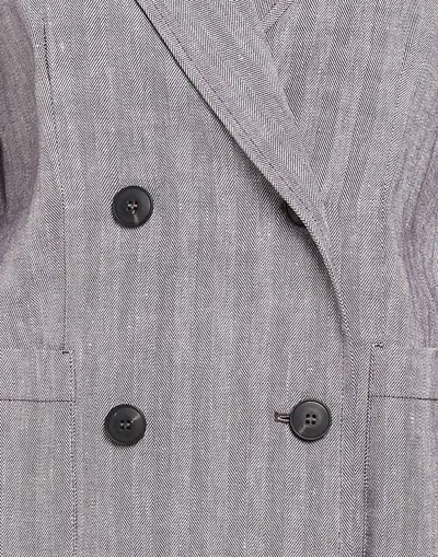 Maxco. Long-sleeve Double-breasted Blazer In Gray