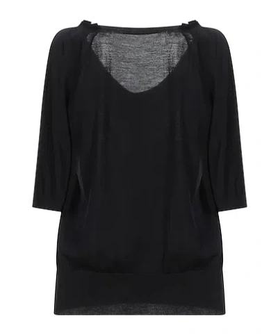 Dolce & Gabbana Solid Wool Knit Sweater In Black