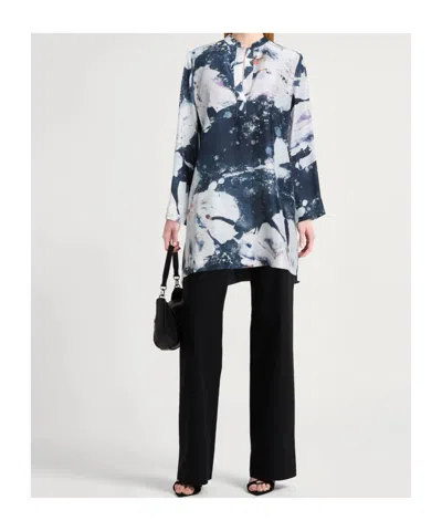 Maxco. Long Sleeve Stand Collar Top In Multi