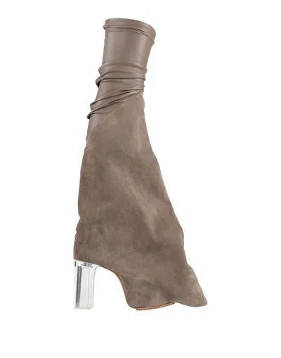 Rick Owens Solid Color Platform Boots In Brown
