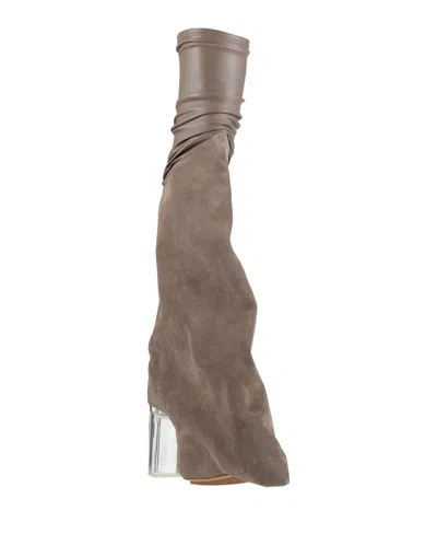 Rick Owens Solid Color Platform Boots In Brown