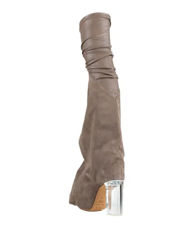 Rick Owens Solid Color Platform Boots In Brown