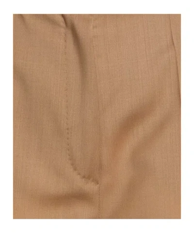 Max Mara Solid Flared Trousers In Brown