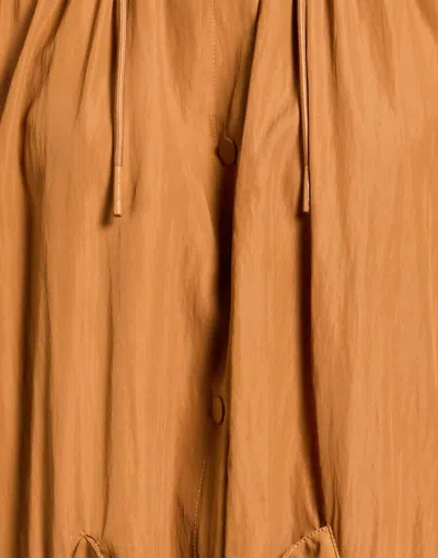 Maxco. Solid Color Hooded Coat In Brown