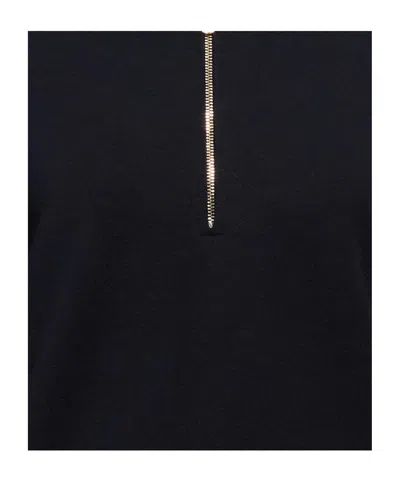 Max Mara Solid Lightweight Short Sleeve Knit Top In Blue