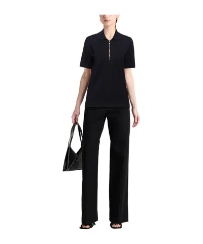 Max Mara Solid Lightweight Short Sleeve Knit Top In Blue