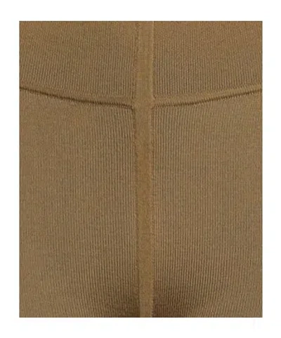 Rick Owens Minimal Solid Wool Leggings In Brown