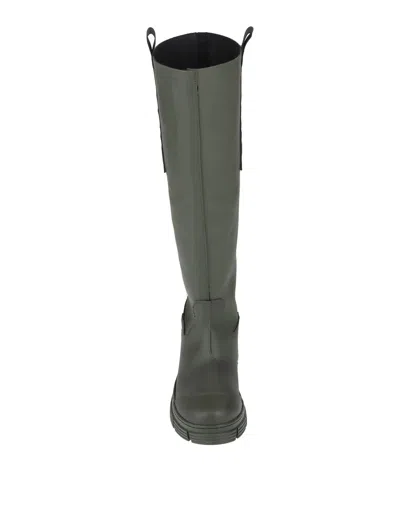 Ganni Solid Color Rain Boots In Green