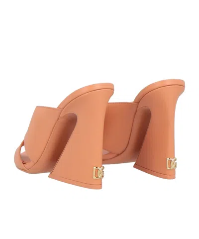 Dolce & Gabbana Solid Color Sandals In Pink
