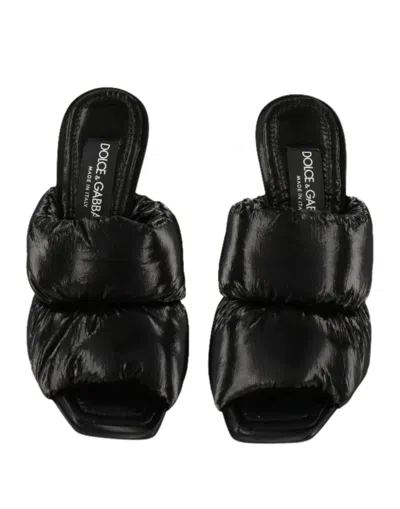 Dolce & Gabbana Dg Interlocking Quilted Leather Sandals In Black