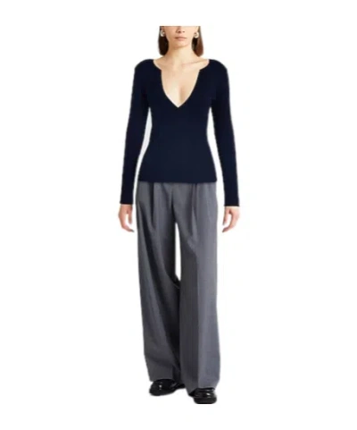 Max Mara Solid Knit Sweater In Black