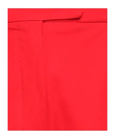 Max Mara Plain Solid Trousers In Red