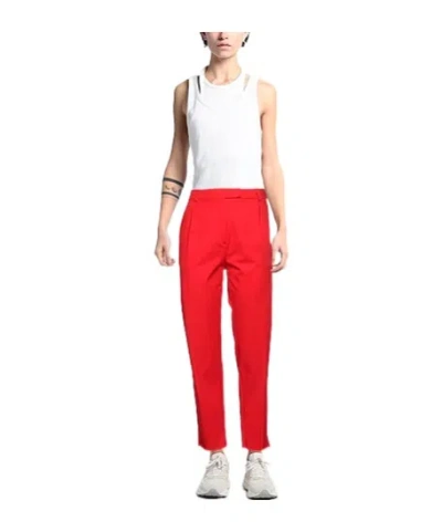 Max Mara Plain Solid Trousers In Red