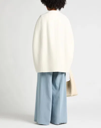 Max Mara Solid Color Cashmere Shawl Jacket In White