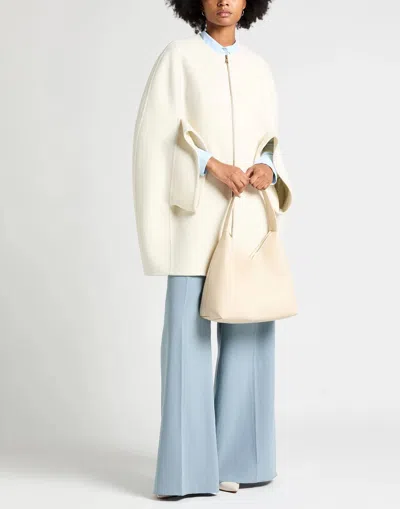 Max Mara Solid Color Cashmere Shawl Jacket In White