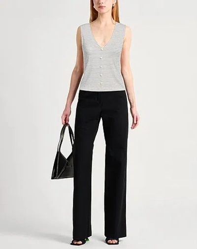 Rag & Bone Striped Knitted Sleeveless Top In White