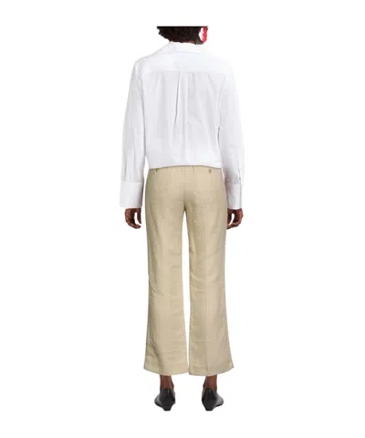 Weekend Max Mara Solid Color Versatile Minimalist Flared Casual Trousers In Neutral