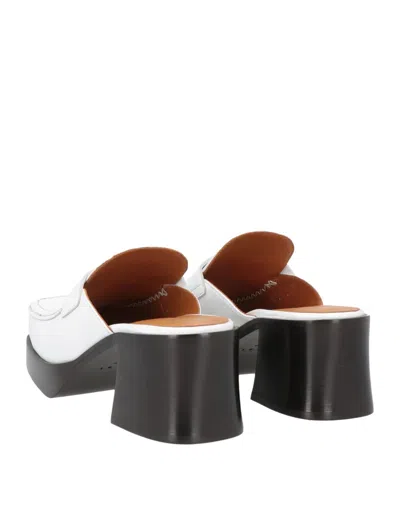 Marni Leather Platform Mules In White