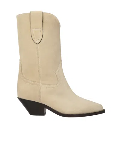 Isabel Marant Suede Denim Ankle Boots In Multi