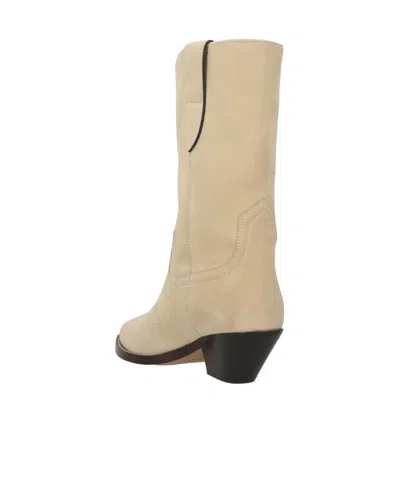 Isabel Marant Suede Denim Ankle Boots In Multi
