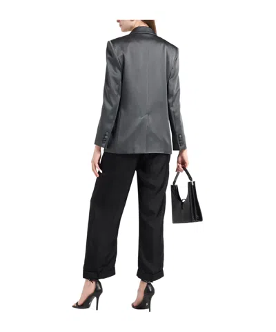 Max Mara Satin Blazer In Gray