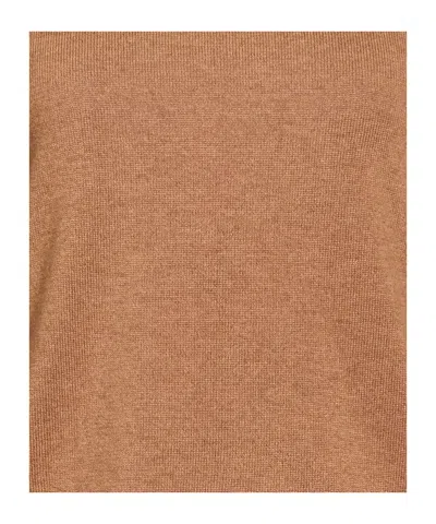 Max Mara Saluto Virgin Wool Turtleneck Sweater In Brown