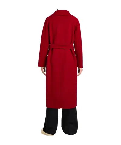 Max Mara Double Breasted Pea Coat In Red