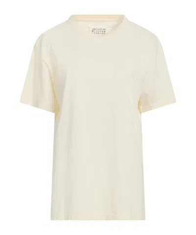 Maison Margiela Woman T-shirt Ivory Size M Cotton In Neutral