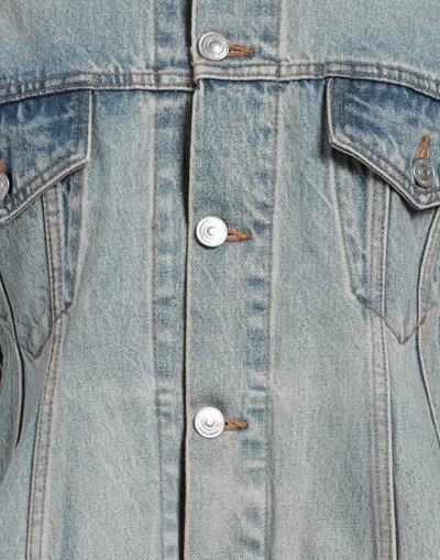 Balenciaga Light Blue Vintage-effect Denim Jacket Women In Blue