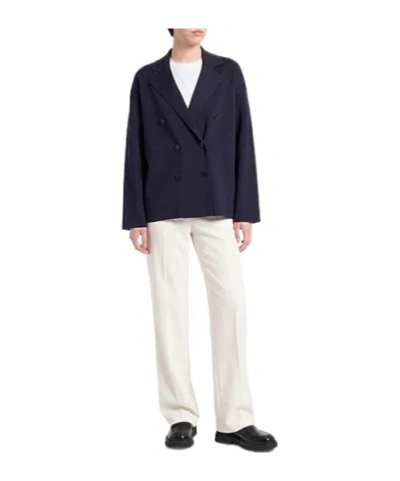 Max Mara Knitted Suit Jacket In Blue