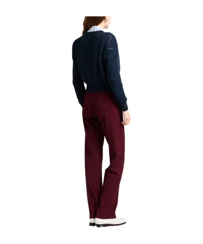 Weekend Max Mara Solid Color Knit Sweater In Blue