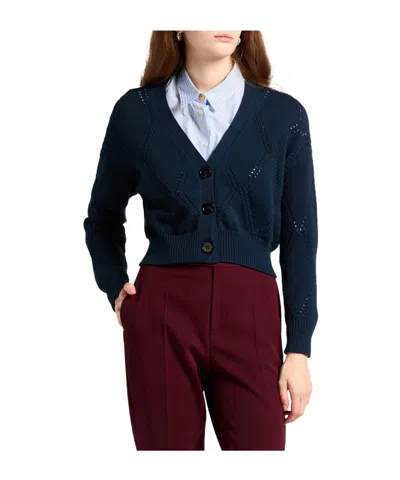 Weekend Max Mara Solid Color Knit Sweater In Blue